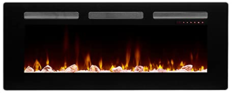 Dimplex Sierra Elektrokamin 48/122cm - 1300/1600W Hitze - LED Flammeneffekt - Einbauen, Aufhängen oder Freistehend - App Bedienung - – Optionen für Holzscheit-, Kiesel- oder Kristallbrennstoffbett