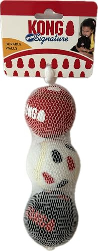 KONG Signature Sport Balls 3st – M – 6,4 x 6,4 x 6,4 cm, Mehrfarbig
