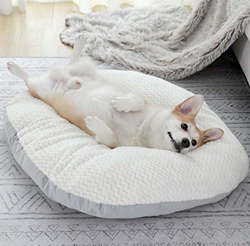 LINGHAN Oval Kissen für Hundebett Bequem Waschbar, Dickes Kissen Kissen Hund Katze Haustierbett mit Abnehmbarem Weichem Fleece-Bezug für Kleine Mittlere Große Hunde und Katzen