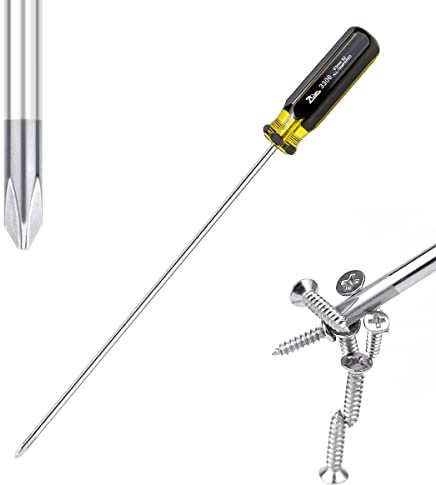 FERCAISH Slotted and Phillips Screwdriver, 15 Long Screwdriver Set - Cross-head Screwdriver, High Strength Magnetic Screwdriver