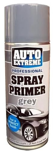 3x 400ml Grey Primer Spray Paint, Automotive Paint Sprayer, Multipurpose Exterior Black Spray Paint Matt, Interior Metal Spray Paint, for Cars, Bikes,Vans, Metal, Wood
