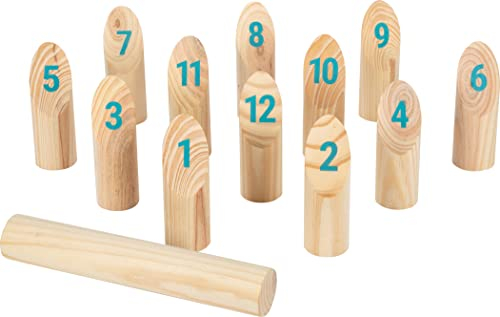 small foot Wikingerspiel Kubb mit Zahlen Active aus Holz, Outdoorspiel für den Garten für die ganze Familie, 12402
