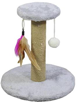 F Fityle Katzenkratzbaum Sisalseil Kratzbaum Kitty Kratzstange Schützen Sie Ihre Möbel Kätzchen Katzenpfosten Interaktives Spielzeug für kleine Katzen im, Rund Grau