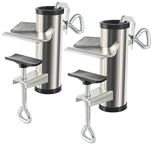 2 Stück Sonnenschirm Balkon Halterung Verzinkt Verdickung Stile Ø25-36mm, Balkonhalterung für Sonnenschirme Sonnenschirm Balkongeländer Schirmständer Sonnenschirm Sonnenschirmhalter Balkongeländer