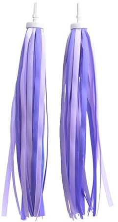 SYSUII EIN Paar Kinder Fahrrad Lenker Streamer,Kinder Fahrrad Luftschlangen Lenker Bunte Bänder Streamer Fahrrad Griffe Quasten Bänder für Dekoration Fahrrad Streamer Ribbon für Dekoration-Lila
