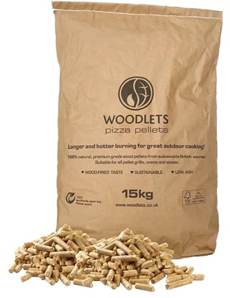 Premium Pizza Oven Pellets - 15 kg Bag of 100% Natural BBQ Wood Smoking Pellets with Topline Card for Woodfire Grills, Smokers & Pizza Ovens
