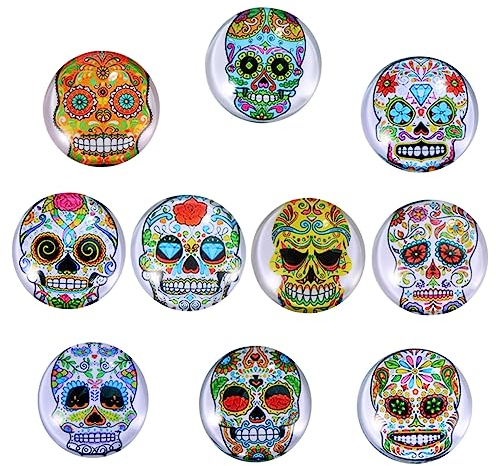 BESTonZON 10pcs Halloween Skull Skeleton Refrigerator Magnets Decorative Magnets for and Party for Photo Display and Festive Decor