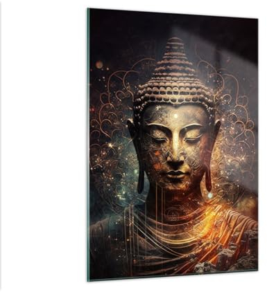 Vidrios decorativos Buda Meditación Religión Cuadro Sobre Vidrio Moderno 50x70cm Decoracion Salon Dormitorio Cocina Cuadros Pared Impresiones Impresión en Cristal Wall Art Prints Decor GPA50x70-5775