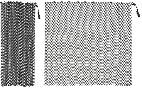 2st Kaminschutz, Kaminschutzgitter Kaminvorhang, Vorhang Kamin Mesh, Funkenschutz Kamingitter Vorhang, Kamin Mesh Bildschirm Vorhang (61 * 50cm)