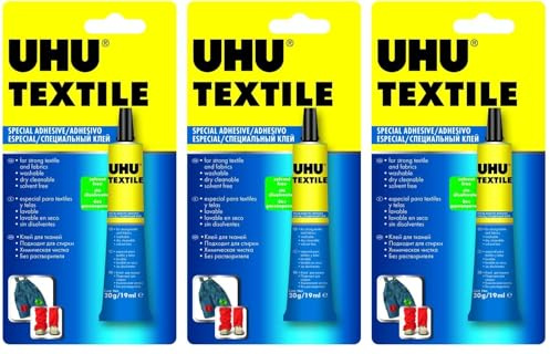 Pegamento uhu especial textil tubo 20 gr en blister (Paquete de 3)