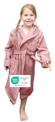 ULLENBOOM Bademantel Kinder, Frottee aus 100% Baumwolle (OEKO-TEX zertifiziert), Made in EU - Badehandtuch und Kinderbademantel geeignet von 3-6 Jahren, Für Mädchen & Jungen