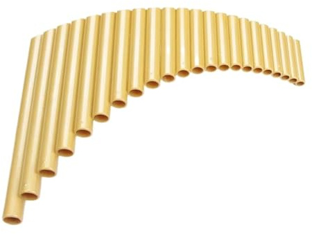 panflöte für anfänger Panflöte Mit 22 Pfeifen Aus Kunststoff G-Taste Panflöte Rechts/links Handgefertigt Goldfarbene Panflöte Mit Tasche (Color : Right Hand)