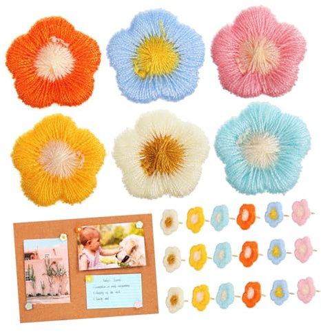 Blumen Reißzwecken aus Metall für Korktafeln und Wände | Dekorative Blumenform, 30 Stück Pack, Stabile Ausführung, für Bilder und Pinnwände