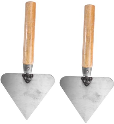 OSALADI 2piezas Paleta De Albañilería Llana De Hormigón Raspador De Barro Llana Práctica Para Albañilería Mango De Madera Para Unidades