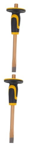GLEAVI 2pezzi Scalpello Da Muratura Heavy Duty Con Protezione Per Mano Utensile Per Intaglio e Lavori Pietra Inossidabile Per Professionisti e Fai Te