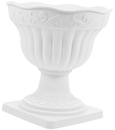 PHENOFICE Urnenpflanzgefäß Aus Kunststoff Vintage-urnenvase Für Draußen Säulenpflanzgefäß Mit Römischem Design Urnentopf Als Blumentopf Und Heimdekoration Für Garten Terrasse Veranda