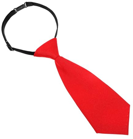 AOZUO – Cravatta da 21,8 cm per ragazzi, cravatta regolabile pre-legata con clip per ragazzi, per matrimoni formali, lauree, uniformi scolastiche, Rosso, 13cm x 24cm x 1.9cm