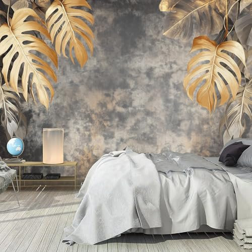 NAWVNMI Peel And Stick Wallpaper Luxuriös-Blattgold Selbstklebender Wandaufkleber Bild Art Decor Gemälde 380x280cm Wohnzimmer Schlafzimmer Wandsticker Home Dekor Selbstklebend