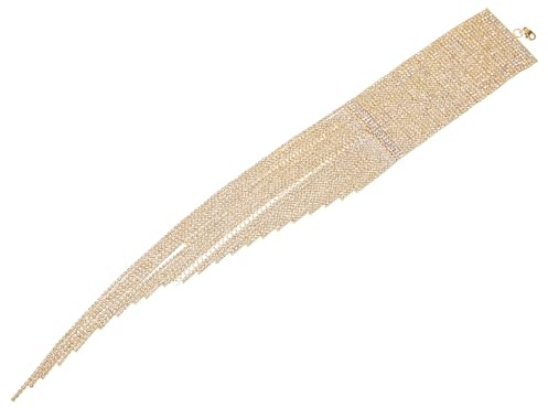 COLLBATH Bracciale alla caviglia con pietre scintillanti e bracciale avvolgente in rame dorato, resistente all'ossidazione, raffinato per donne, dimensioni 38,5x4,6 CM