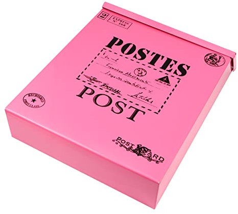 DOITOOL Cassetta Postale Vintage in Lamiera Di Ferro Verniciata Antiruggine, Decorazione Per Porta Lettere e Portagiornali Da Esterno, 29x22x6 Cm Scritta Elegante e Ganci Per Parete