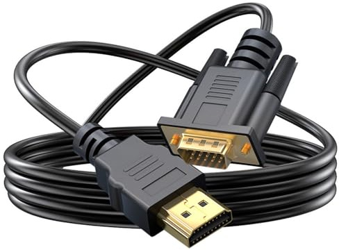 VIVIWI Câble HDMI vers VGA - Adaptateur HDMI vers VGA - Connecteurs plaqués or pour écrans d'ordinateur, projecteurs HDTV Plug and Play