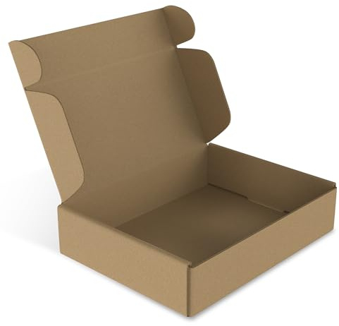 LILIIN 20 Stück Verpackungskartons, Faltschachteln Flache Karton Box, aus Wellpappe für Warensendung, Braun Maxibriefkarton, für Versand Umzug Aufbewahrung Geschenkverpackung, 200x150x50 mm