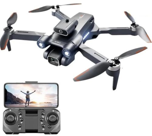 LKHLTBF Dual Battery,Nuevo Mini dron S1S con cámara 8K, Profesional, Motor sin escobillas, dron con cámara Dual HD, cuadricóptero Plegable, Juguetes para Evitar obstáculos