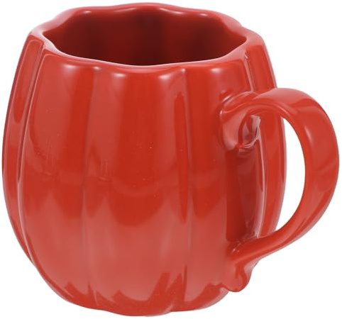 Cabilock Tazza a forma di zucca: tazza in ceramica a forma di zucca da 350 ml con tema Halloween e autunno - Tazza da caffè in ceramica per bevande come acqua, latte e fiocchi d'avena