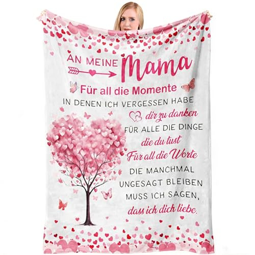 PRSTENLY Geschenke für Mama, Mama Geschenk, Geschenk Mama's Geburtstag | Muttertagsgeschenk, Geschenk Mama Weihnachtszeit Geburtstag, Flanell Decke für Mama von Sohn Tochter