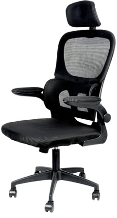 homewell Kontorsstol ergonomisk, skrivbordsstol med justerbart nackstöd, armstöd, ländryggsstöd, snurrstol höjdjusterbar, datorstol 150 kg (Noir)
