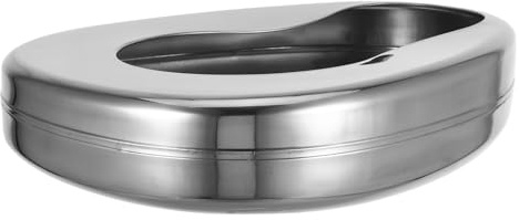 Mikinona Bacinilla de Acero Inoxidable para Adultos Portátil y Resistente Diseño Ergonómico para Pacientes Encamados para Hombres y Mujeres Mayores Uso Nocturno y Movilidad Cómoda