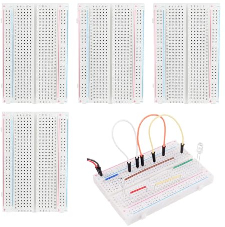 4St. Breadboard Set, PCB Breadboards Prototyp Schaltung Kit Lötfrei 4 Pcs 400 Punkte, Kompatibel mit DIY Arduino, Raspberry Pi 2/3/4/5 Projekte Proto Shield Distribution - Verbindungsblöcke