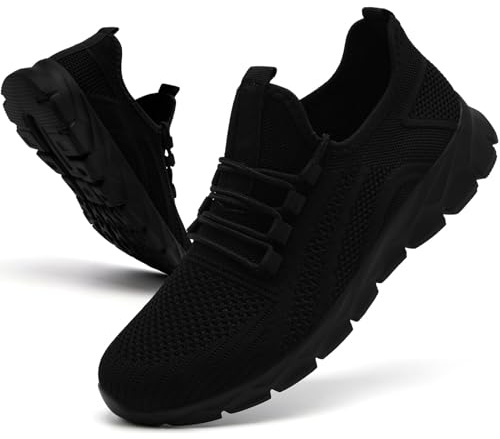 Oltyutc Mens Trainers Running Gym Sneakers Walking Shoes Black Size 10 UK
