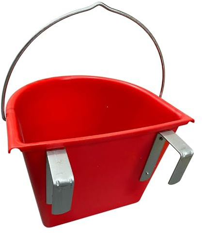 Pferdetrog zum Einhängen mit Einhängebügel und Tragegriff, 15L, Rot