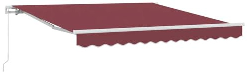 mtlskopl Markise Manuell Weinrot 300x250 cm Pulverbeschichtetes Aluminium UV-beständiger Gewebe mit Kurbel Modernes Design für Balkon Terrasse Café Restaurant Robust & Langlebig