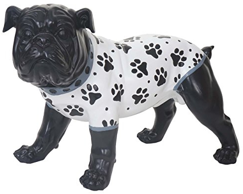 Mendler Deko Figur Bulldogge 24cm, Polyresin Skulptur Hund, In-/Outdoor, handbemalt mit Jäckchen
