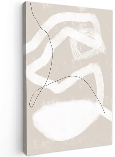 MuchoWow© Leinwand Bilder, Einzigartige Wanddeko mit Rahmen, Linie | 80x120 cm - Abstrakt - Design, Wandbilder Wohnzimmer, Deko Schlafzimmer
