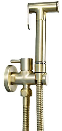 FQYEP Bidet Portatile Kit Doccetta,Doccetta Bidet Wc,Spruzzatore Per Bidet Tenuto In Mano,Doccetta Per Wc Con Miscelatore,Doccetta Per Bidet Disabili,Ottone,Ceramica,oro