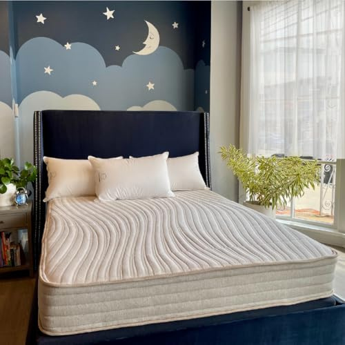 Ethical Mattress CO 10 Toxin-Free Hybrid Mattress, Made in the USA with Organic Cotton, Wool, Latex & Pocketed Coils (No Fiberglass or Polyfoams) Comfortable & Supportive Bed-in-Box - Queen Size