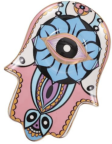 ABOOFAN Schmucktablett aus Keramik mit Nazar-symbol Kleine Ablageschale für Schmuckstücke Schlüssel und Dekoration Multifunktionaler Ringhalter für Eingangstisch oder Schreibtisch