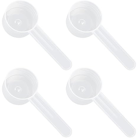 DDKY 4 cucchiai graduati trasparenti. Cucchiaio dosatore in plastica per 10 g di polvere solida o 20 ml di liquido,Cucchiaio dosatore per caffè cucchiaio dosatore misuratore