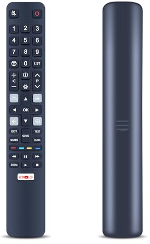 TCNOUMT Télécommande de Rechange RC802N YU14 pour TCL Smart 4K TV RC802N YAI2 YAI3 YUI2 YUI2 YU14 YUI1 YU11 65C2US 75C2US 43P20US U43P6006, Compatible avec la télécommande Universelle TCL