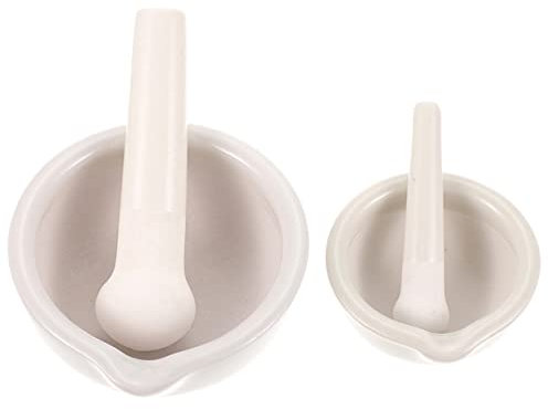 Garneck 2sets Mortai in Ceramica Per Spezie e Cibi Ciotola Per Macinare Spezie e Medicinali in Casa Utensile Di Cucina Sicuro e Resistente
