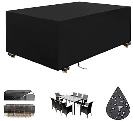 HNYDM Housse Salon de Jardin, 130x50x90cm/LxWxH Bache de Protection Exterieur Salon de Jardin, Housse Table de Jardin Exterieur Impermeable Housses pour Mobilier de Jardin Imperméable Anti-UV