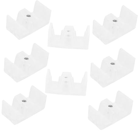 UKCOCO 8 Pièces Butoirs de Porte de Douche Butoirs de Porte Coulissante Guides Inférieurs de Douche Détachées de Salle de Bain Guide Inférieur