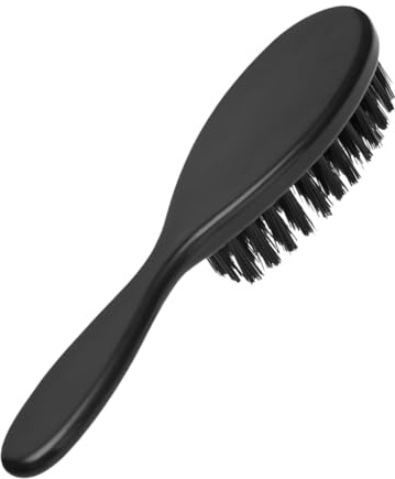 Bartbürste mit Griff Schwarz aus Abs für Herren für Bartpflege | Haarmassagebürste, Bartkamm für Männer, Sanfte Borsten, Präzise Verarbeitung