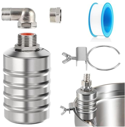 wlertcop Valvola galleggiante da 1/2 o 3/4, in acciaio inox, regolazione automatica del livello dell'acqua, regolabile per serbatoi d'acqua, laghetti, piscine, allevatori, distillatori
