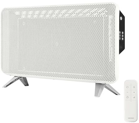 Cecotec Radiatore Elettrico con Telecomando ReadyWarm 2000 Graphene. 1800W, Termostato 15-40ºC, Basso Consumo, Timer 12h, Tripla Sicurezza, Calore Rapido, Design Compatto