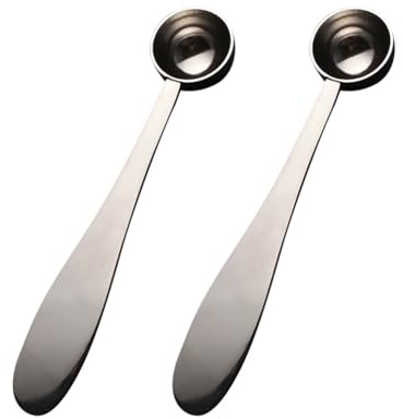 JIHUOO 2 Pcs Stainless Steel Measuring Spoons Long Handle Measurement Spoons Small Individual Measure Spoon Spice Powder Scoop Salt Sugar Pepper Scoop Kitchen Baking Measuring Tools 2.5 ml