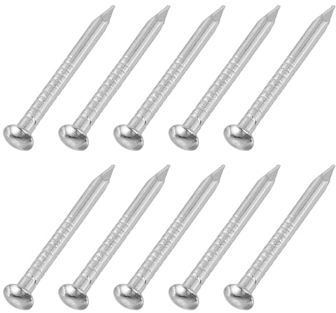 QUARKZMAN 100Pcs Piccoli Chiodi Hardware, 1.5 X 19mm Testa Tonda Acciaio Al Carbonio Chiodi Comuni Finitura Per Lavorazione Legno Casa Appendere Quadri Progetti DIY, Argento